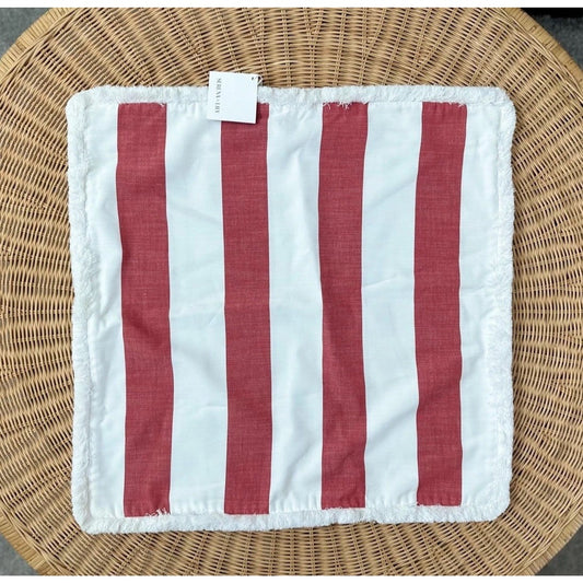 Perennials Harbor Stripe Pillow Cover (24” SQ)-Lobster Red