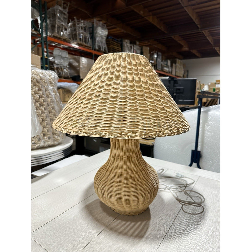 Worthing Rattan Wicker Weave Table Lamp (Small)-Natural Brown