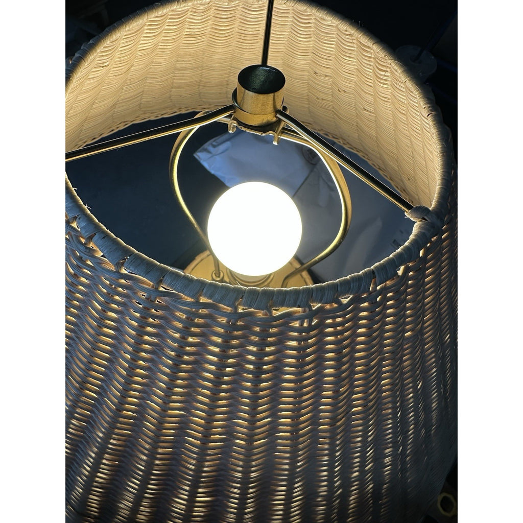 Worthing Rattan Wicker Weave Table Lamp (Small)-Natural Brown