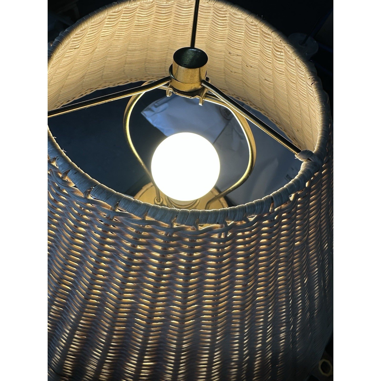 Worthing Rattan Wicker Weave Table Lamp (Small)-Natural Brown