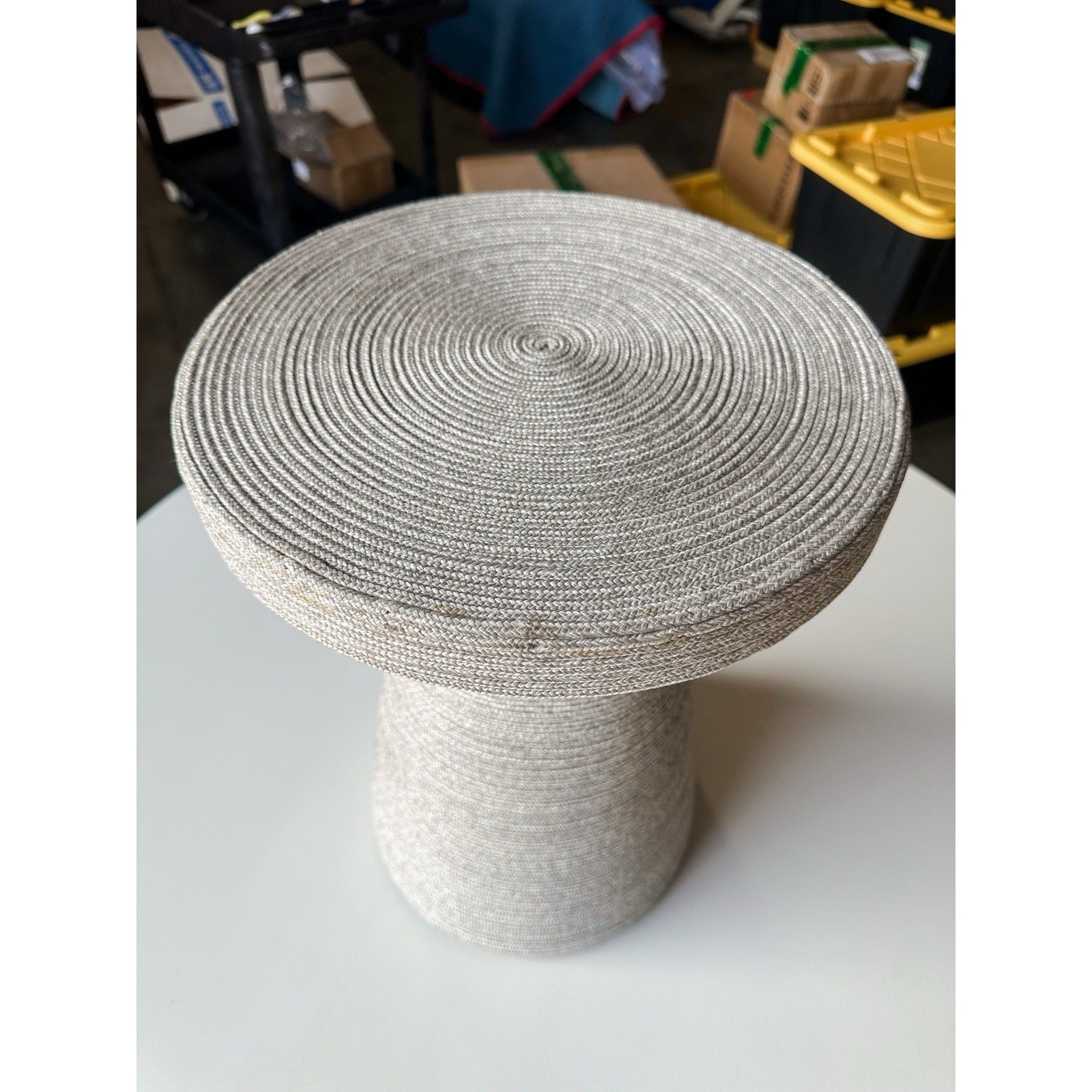 PALECEK Lexi Outdoor Designer Coastal Side Table-Warm Grey