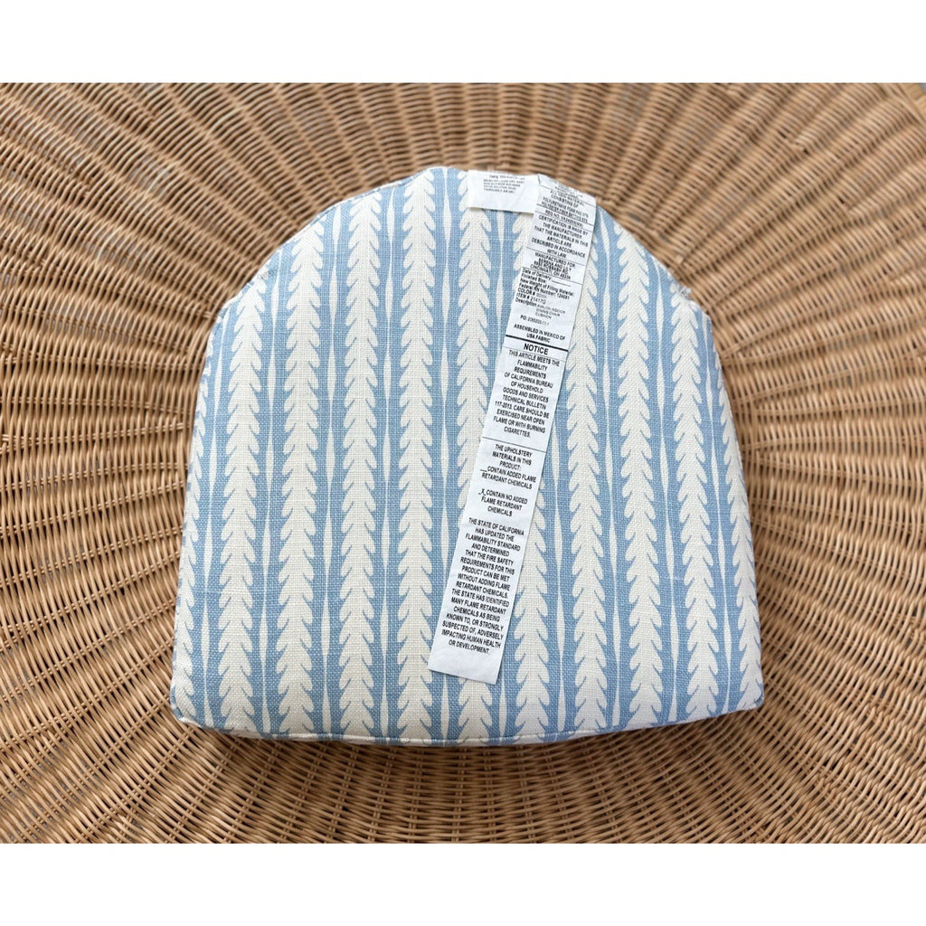 Avalon Indoor Rattan Dining Chair Cushion-Oceana Coastal Blue - The Home Decor Outlet