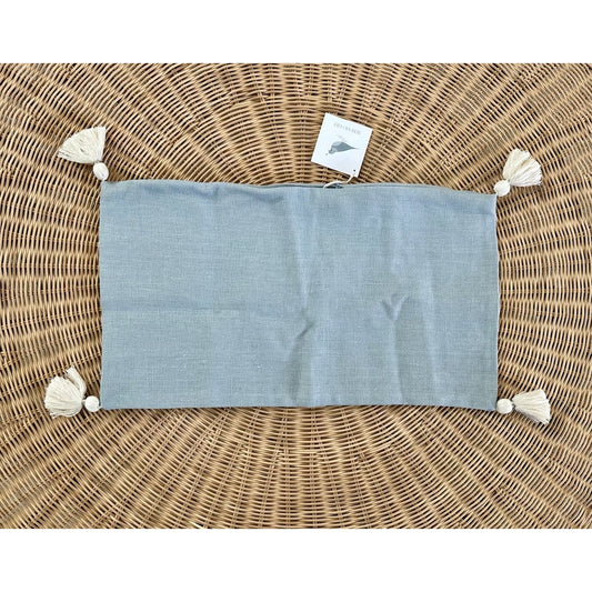 Eva Tassel Pillow Cover (12”x21”)-Bay Blue - The Home Decor Outlet