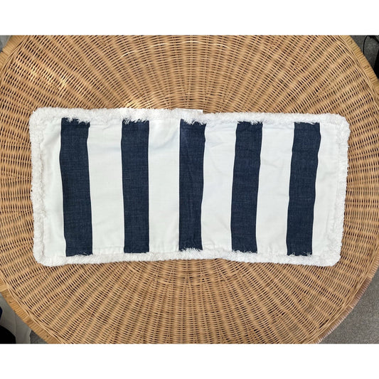 Perennials Harbor Stripe Pillow Cover (14”x30”)-Navy Blue