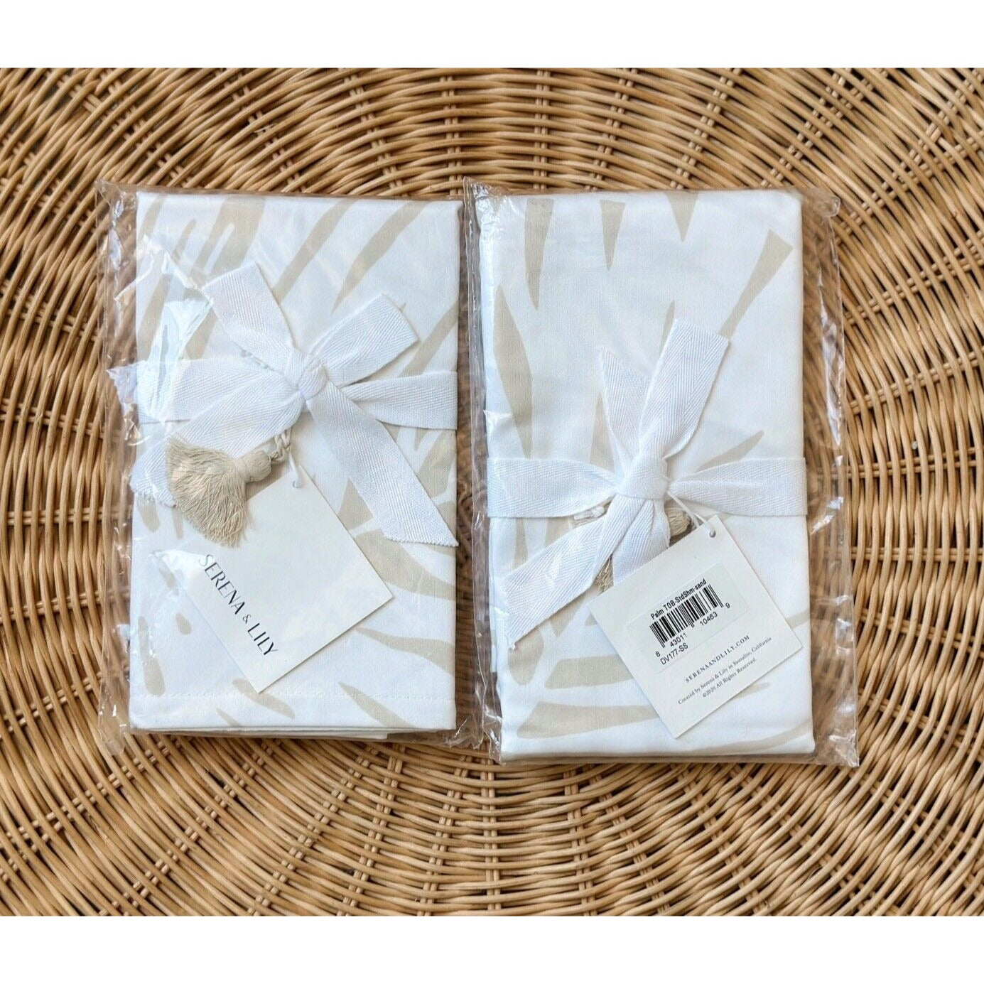 NEW Serena & Lily Palm Standard Shams (Set of 2)-Sand