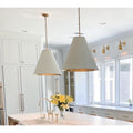 Goodman Pendant Light (24” DIAM)-White/Brass Gold