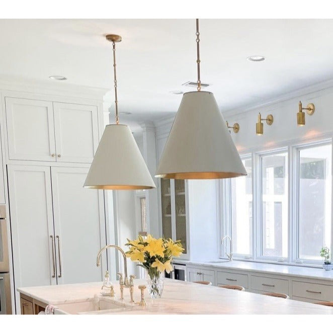Goodman Pendant Light (24” DIAM)-White/Brass Gold
