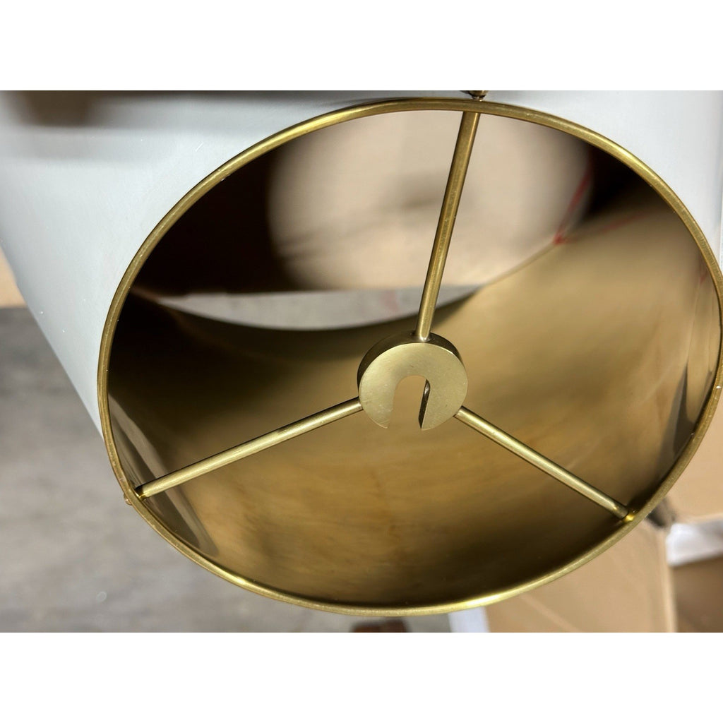 Goodman Pendant Light (24” DIAM)-White/Brass Gold