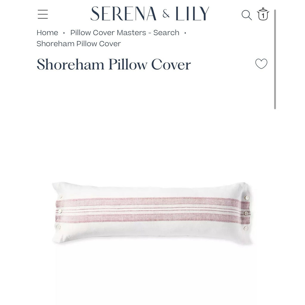 Shoreham Pillow Cover (14”x40”)-Dusk Red - The Home Decor Outlet