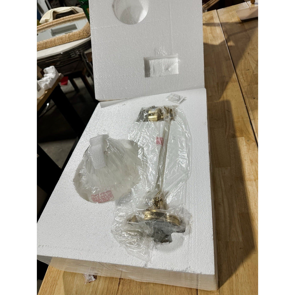 Claremont Wall Sconce-Brass Base/Glass Shade
