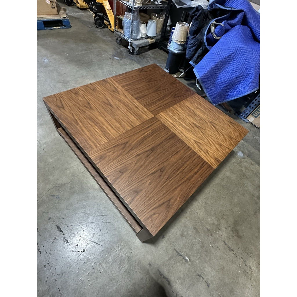 Lyon Square Coffee Table-Walnut Brown