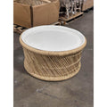 Market Bamboo Jute Coffee Table-White Tabletop
