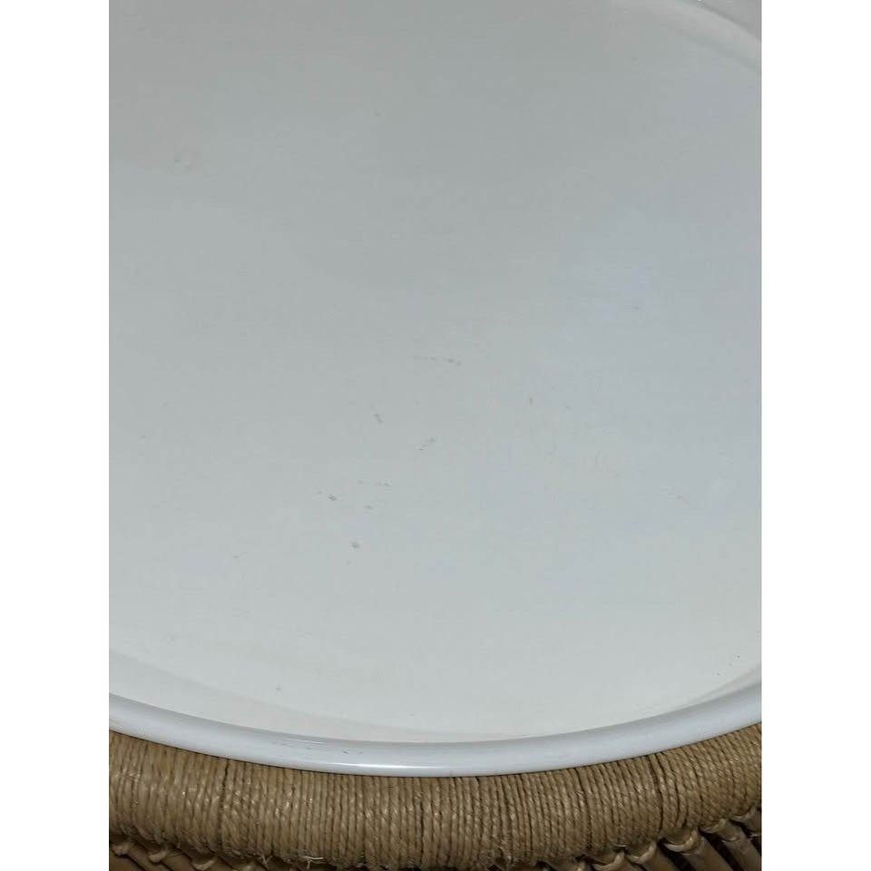 Market Bamboo Jute Coffee Table-White Tabletop