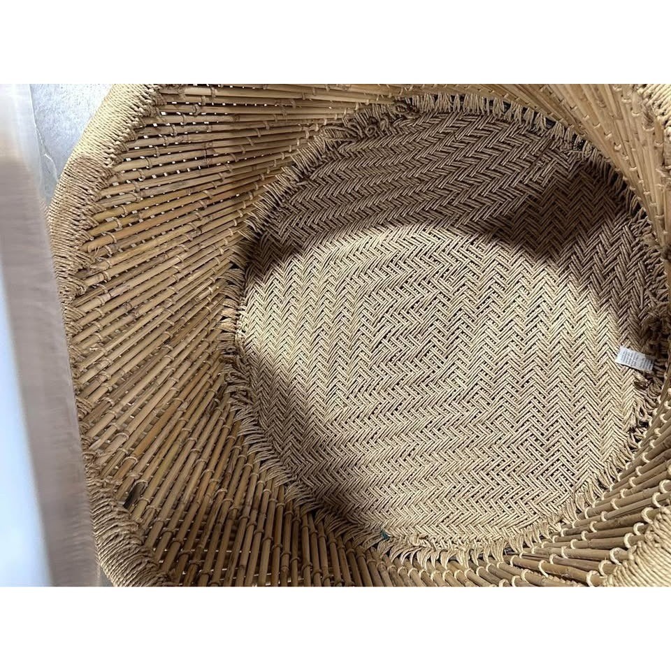 Market Bamboo Jute Coffee Table-White Tabletop