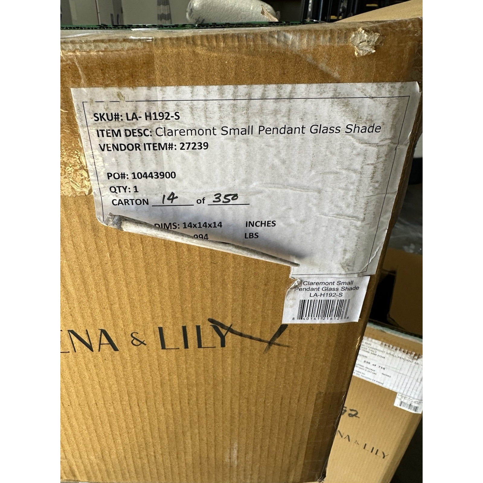 Claremont Small Pendant-Brass Adjustable Rod/Glass Shade