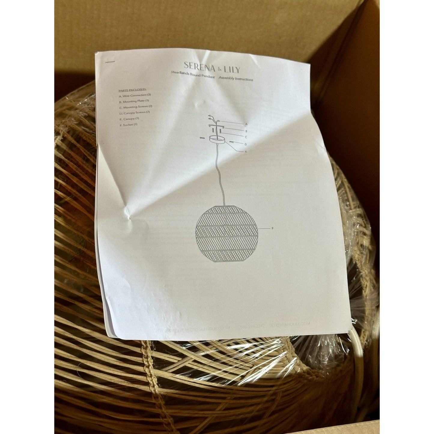 Headlands Rattan Round Pendant (20” DIAM)-Natural Brown