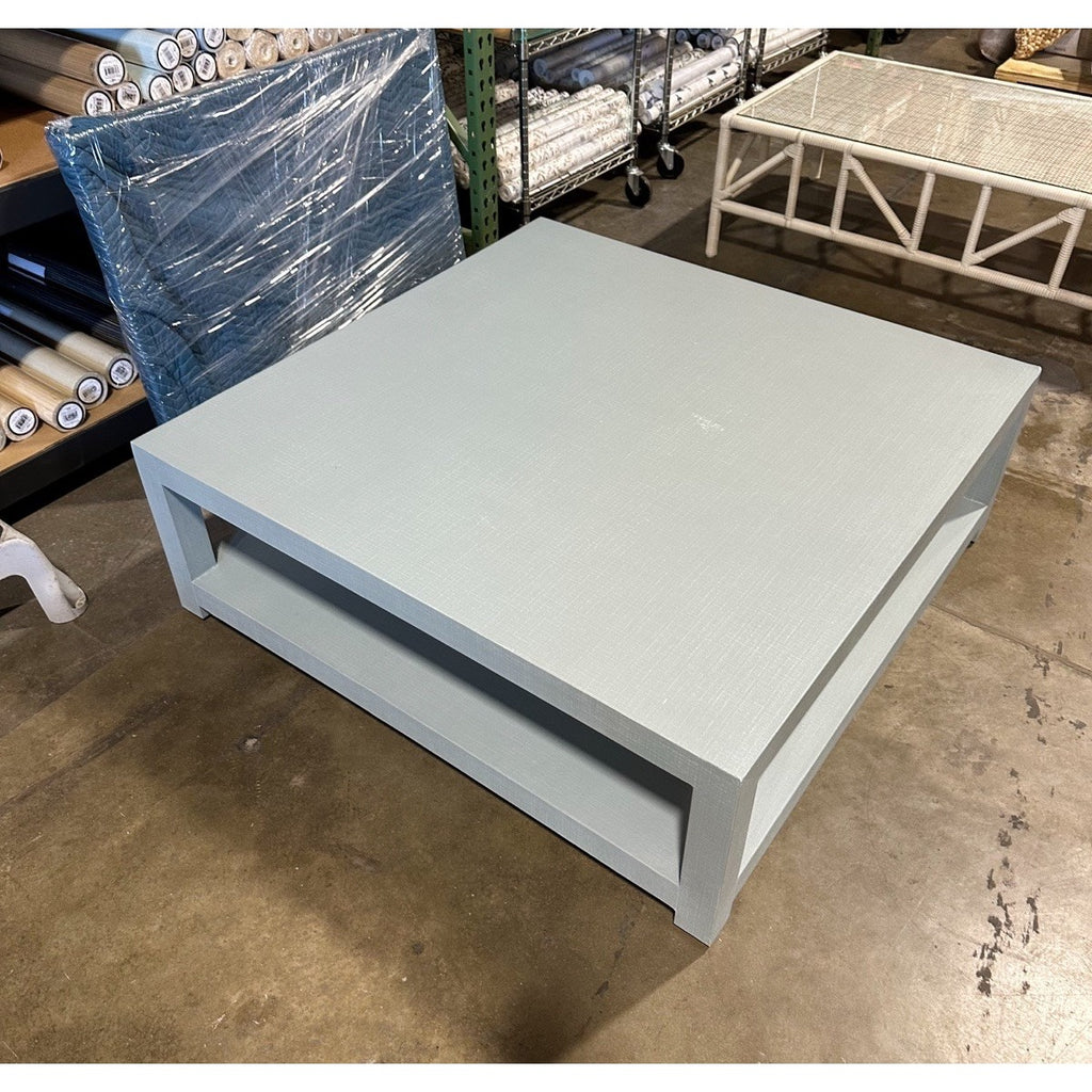 Driftway Painted Linen Square Coffee Table-Coastal Blue