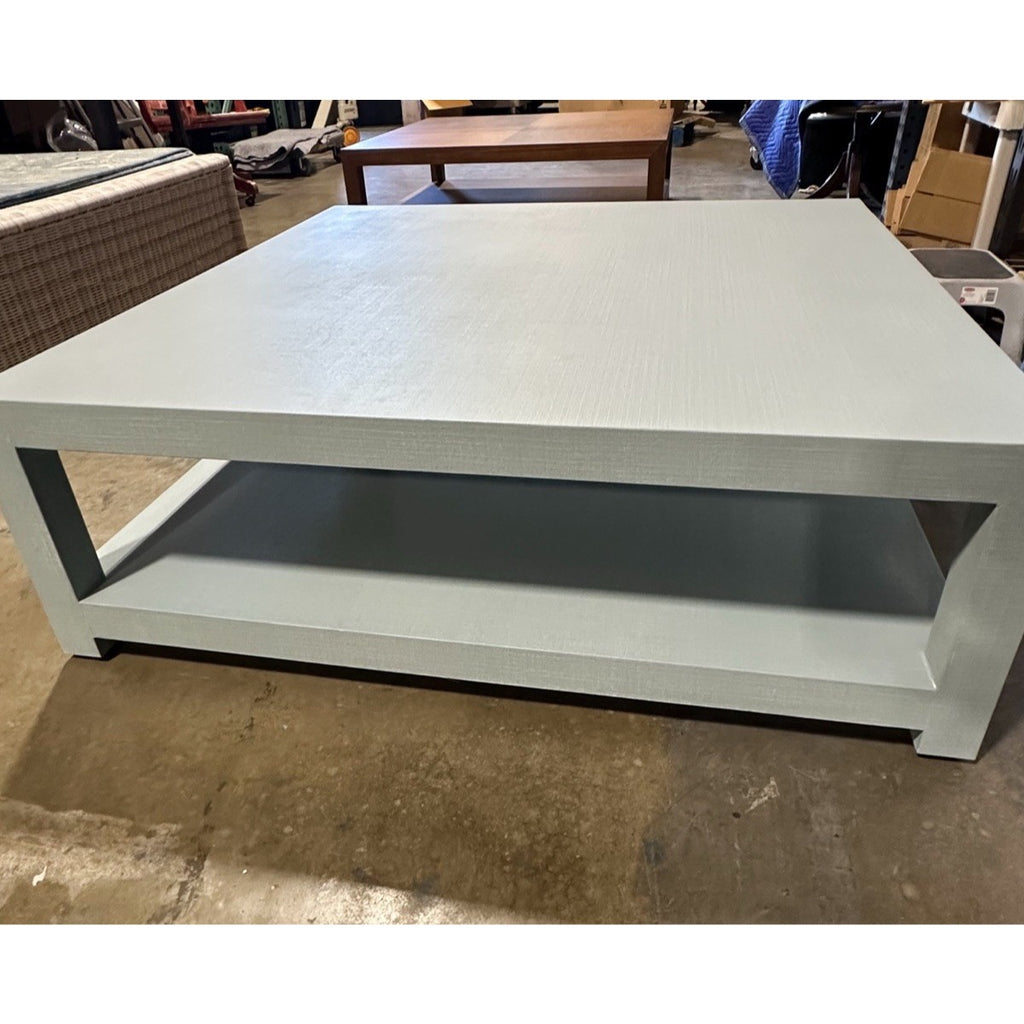 Driftway Painted Linen Square Coffee Table-Coastal Blue