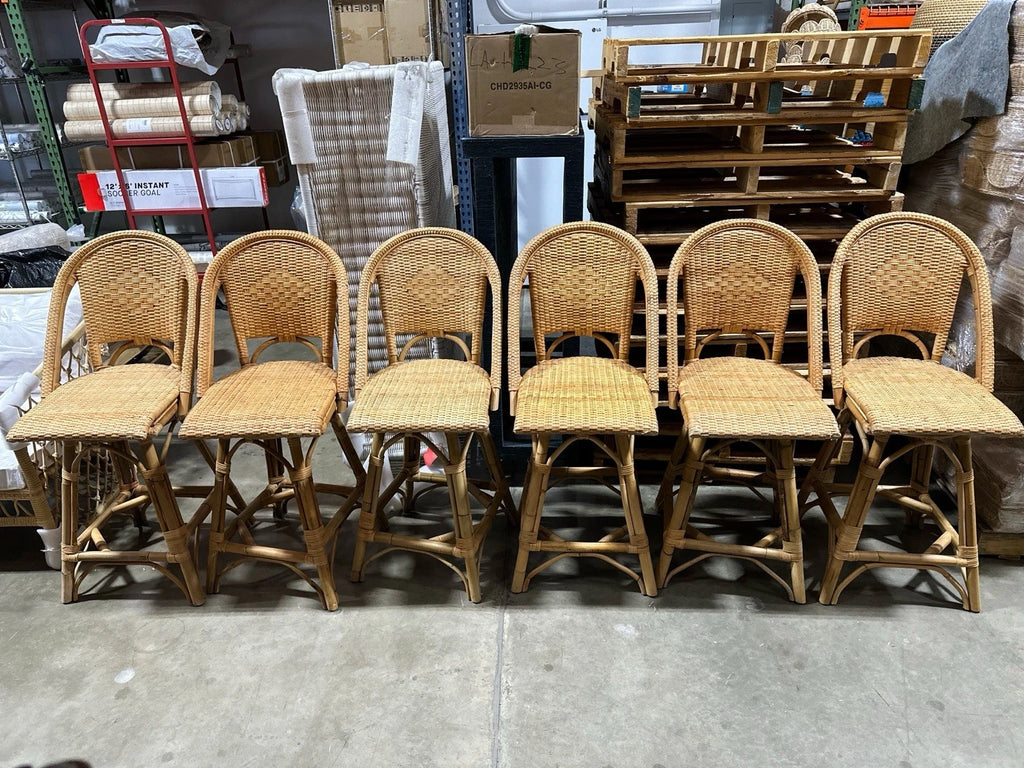 Sunwashed Riviera Swivel Rattan Counter Stool-Natural (CL)