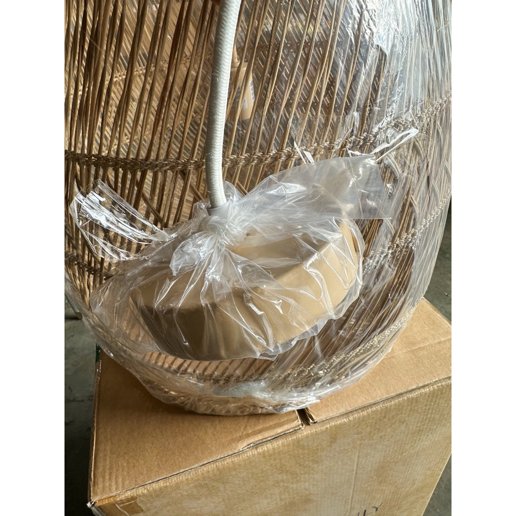 Headlands Large Rattan Coastal Pendant Light-Natural/Brown Canopy