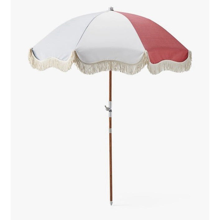 Coastal Beach Umbrella-Blue/White/Red