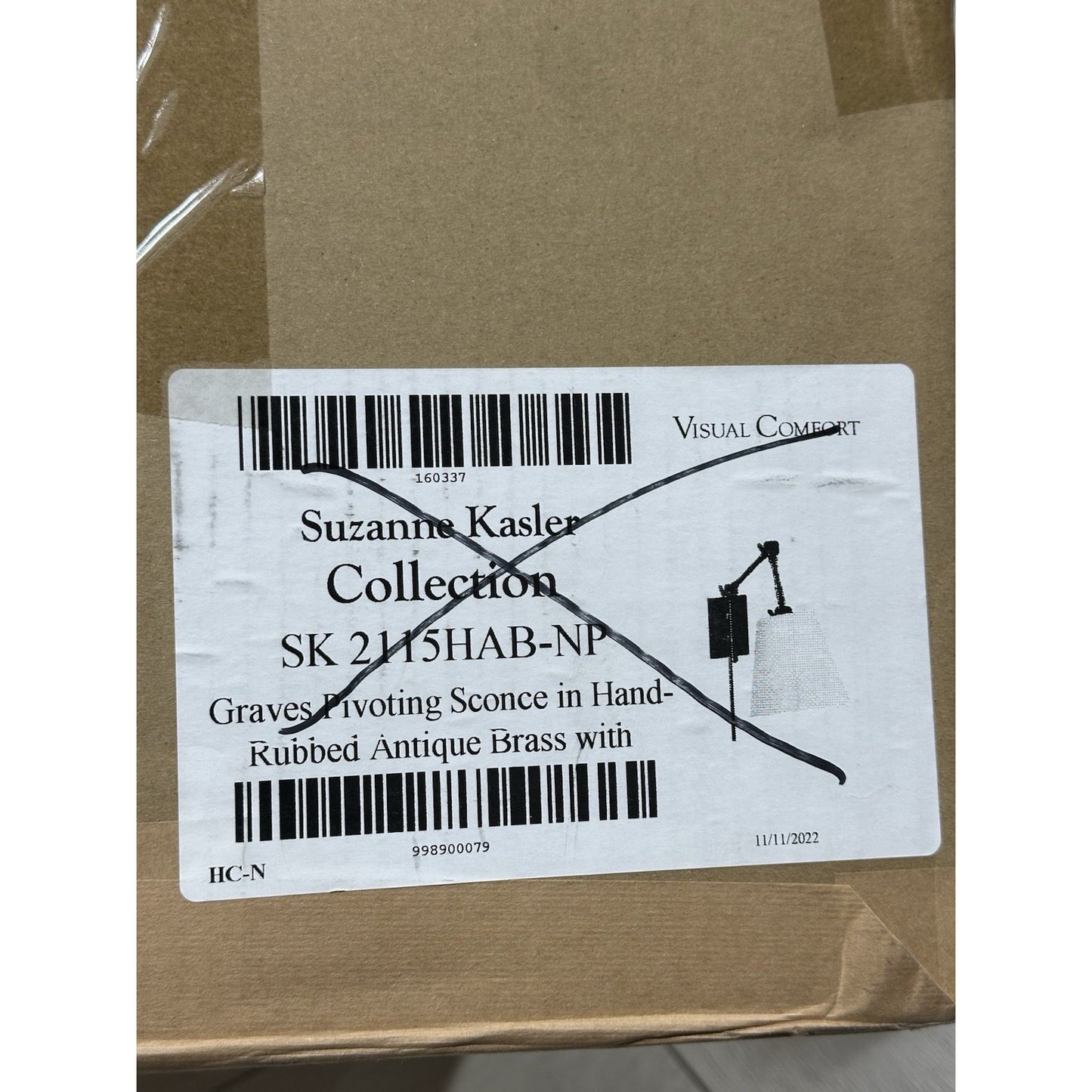 Visual Comfort Graves Pivoting Sconce (SK2115)-Hand-Rubbed Antique Brass