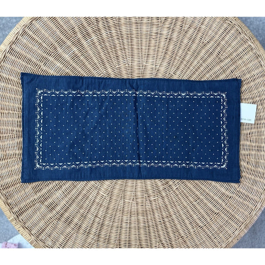 Oakdale Pillow Cover (14”x30”)-Vintage Indigo Blue