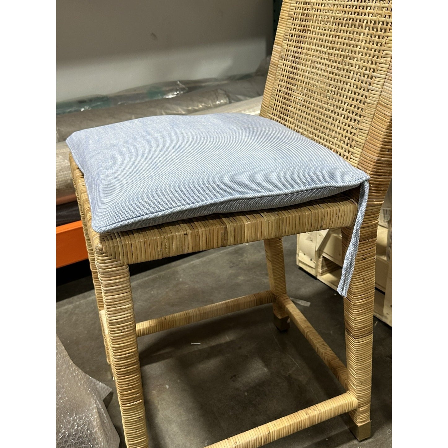 Eptos Dining Chair Cushion-Perennials Basketweave Coastal Blue