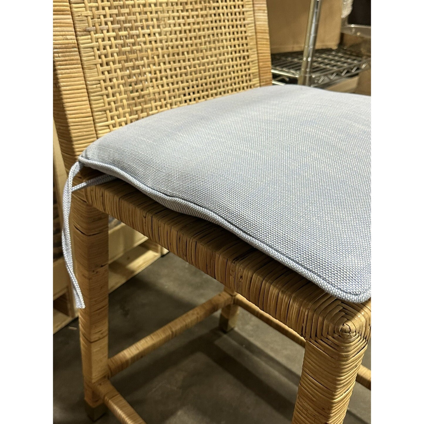 Eptos Dining Chair Cushion-Perennials Basketweave Coastal Blue