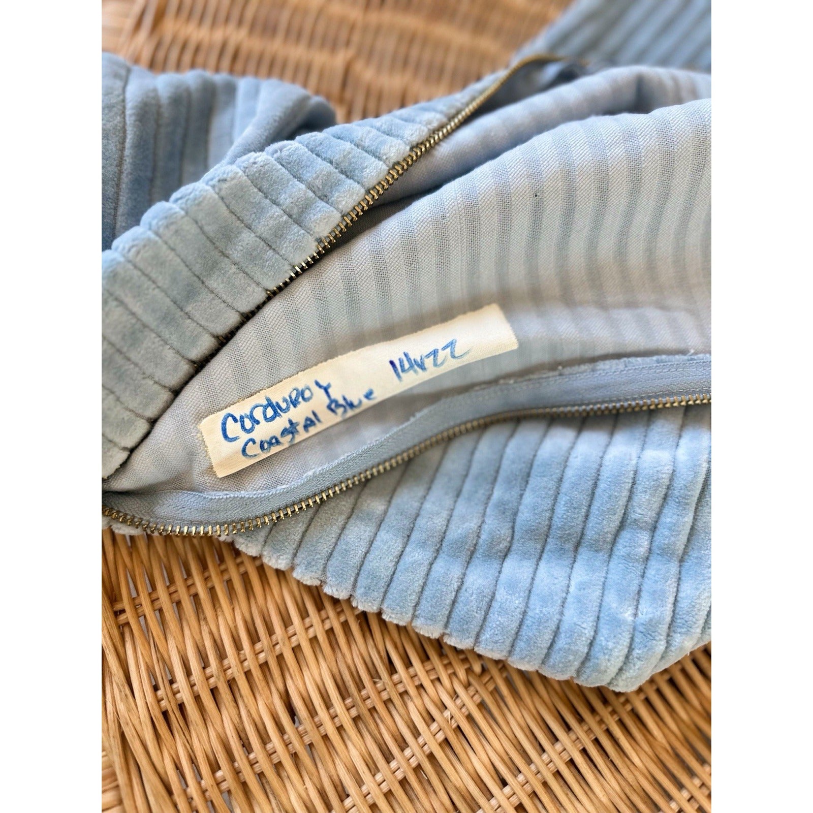 Corduroy Pillow Cover (Sample/No Tags) (14”x22”)-Coastal Blue