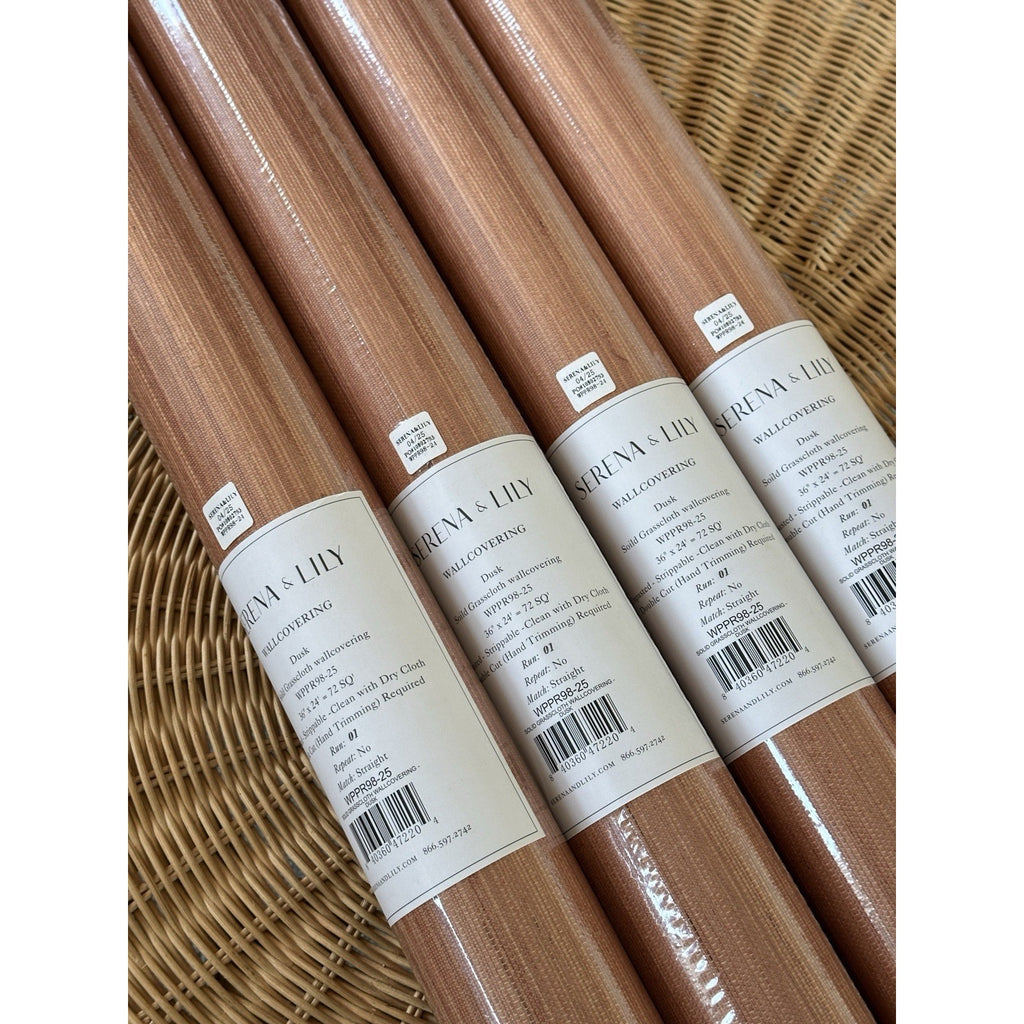 Grasscloth Wallcovering-Dusk Orange Red