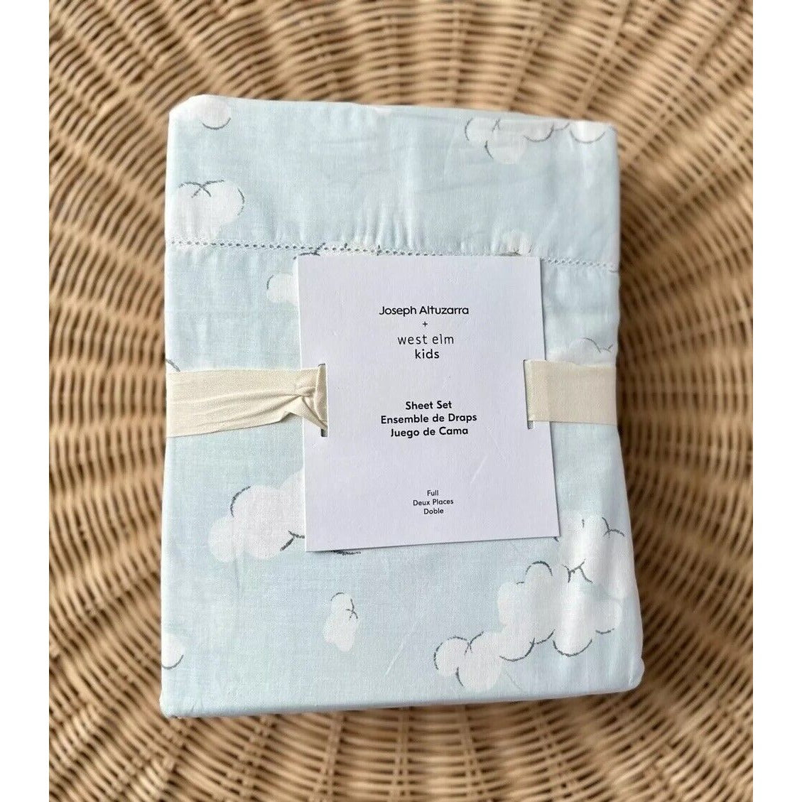 West Elm Kids x Joseph Altuzarra Clouds Sheet Set (Full)-Sky Blue