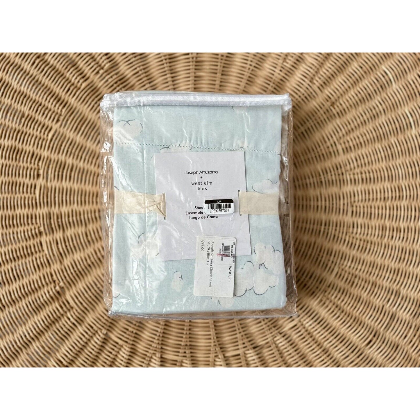 West Elm Kids x Joseph Altuzarra Clouds Sheet Set (Full)-Sky Blue