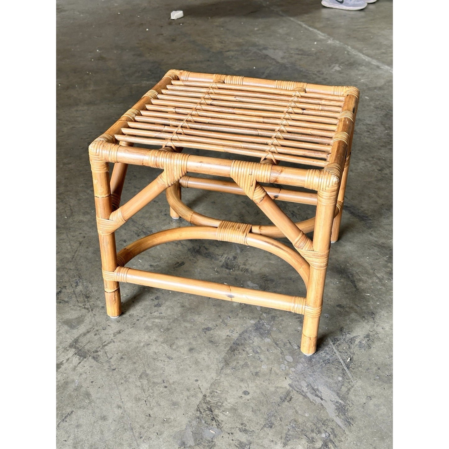 Monaco Rattan Stool (Sample Piece)-Natural/Brown