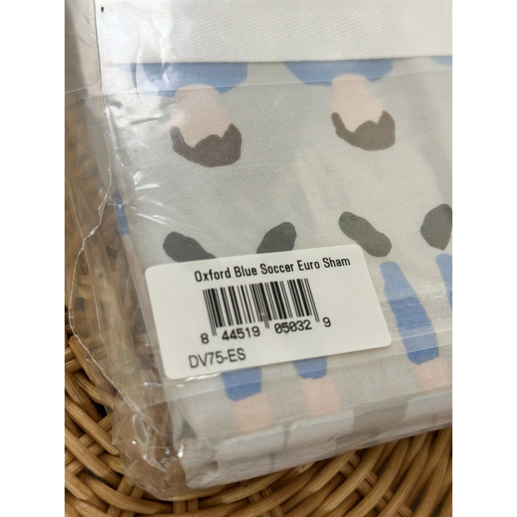 Oxford Soccer Euro Pillow Sham-Blue - The Home Decor Outlet