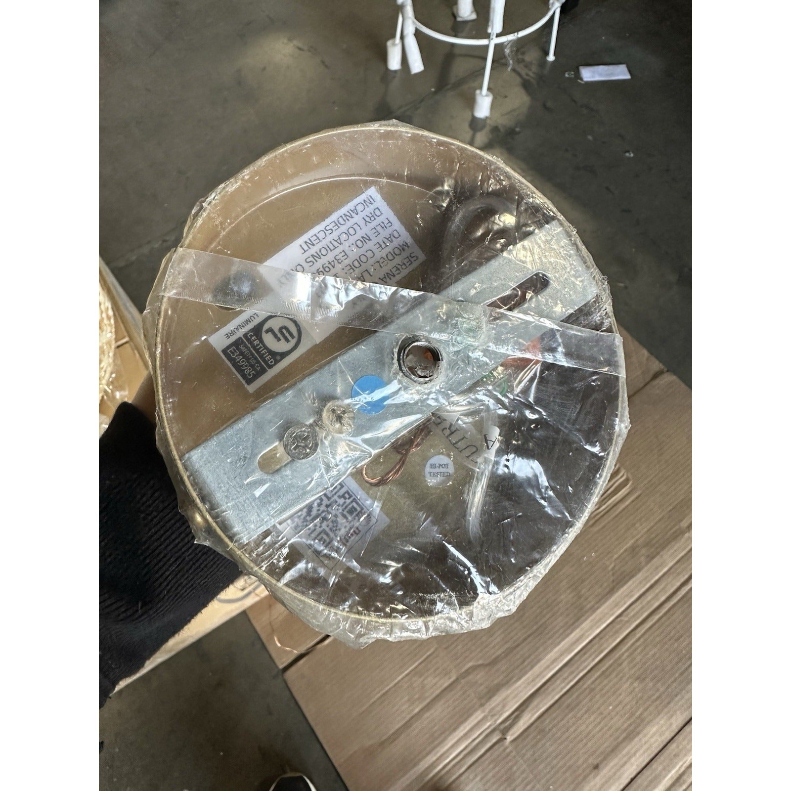 Avila Chevron Small Two Toned Pendant-Natural & Bleached Rattan