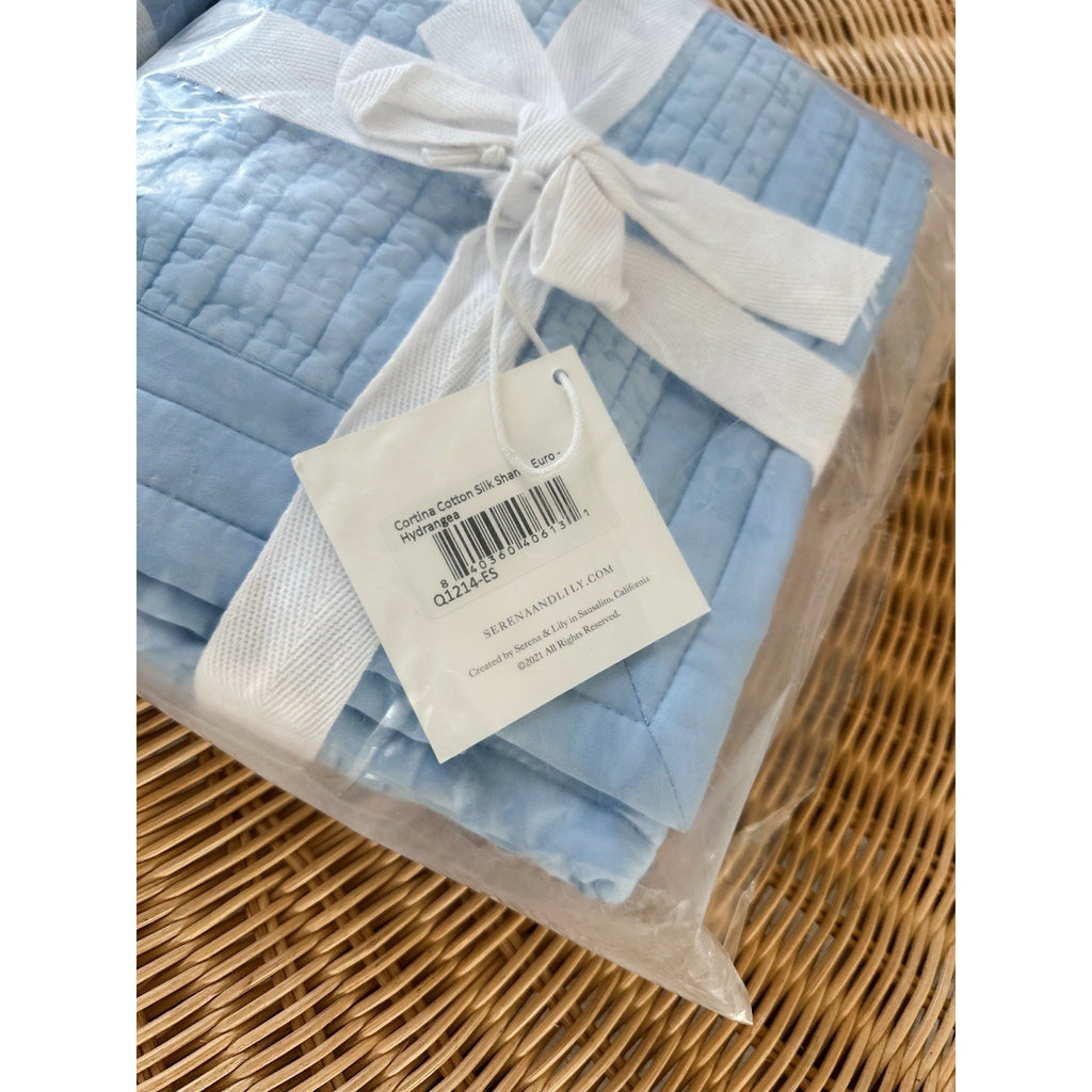 Cortina Cotton Silk Euro Sham-Hydrangea Blue - The Home Decor Outlet