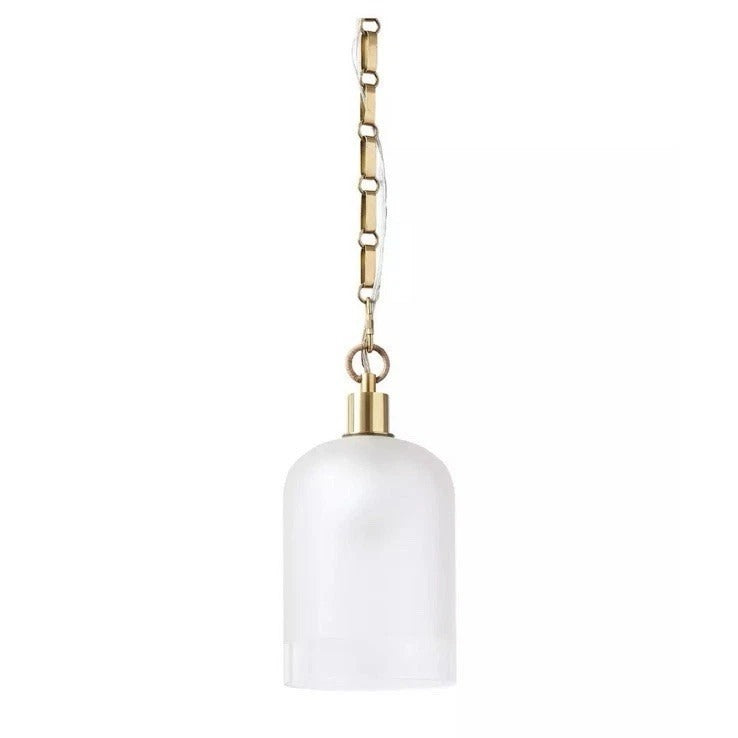 Westbrooke Pendant Light-Brass Base/Frosted Glass Shade