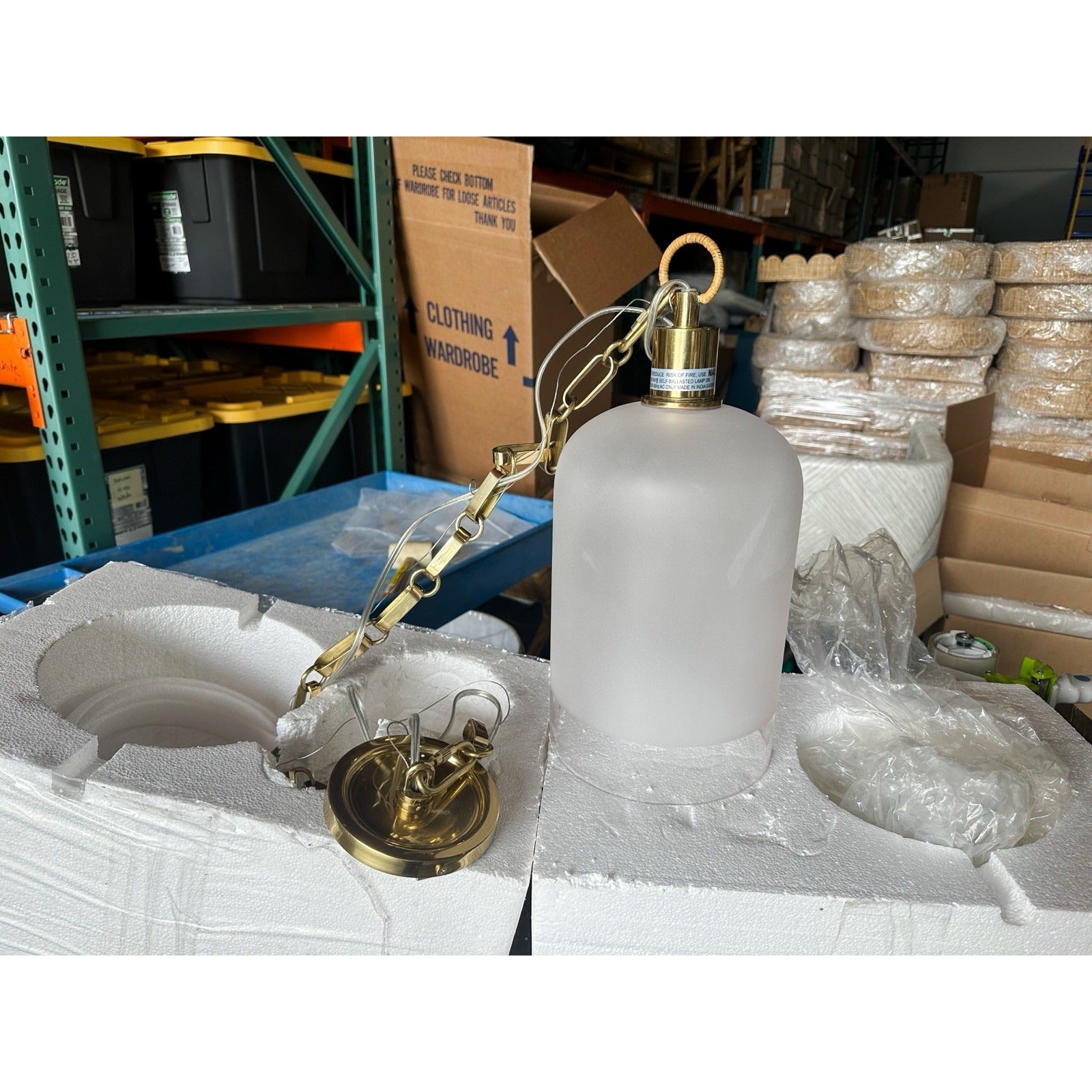 Westbrooke Pendant Light-Brass Base/Frosted Glass Shade