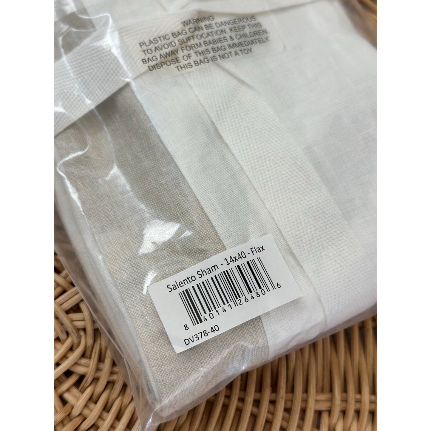 Salento Linen Long Pillow Sham (14”x40”)-Flax Beige