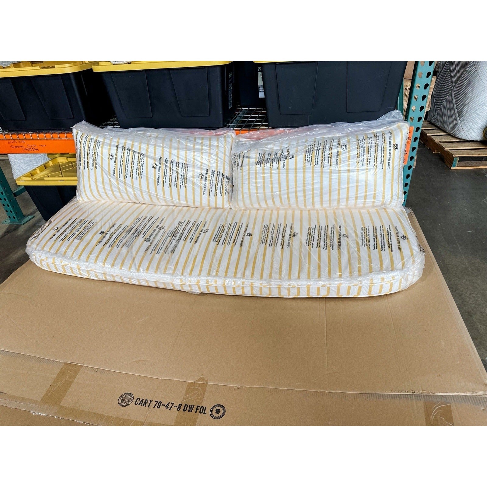 Capistrano Sofa Replacement Cushion-Sunbrella Stripe Yellow/White
