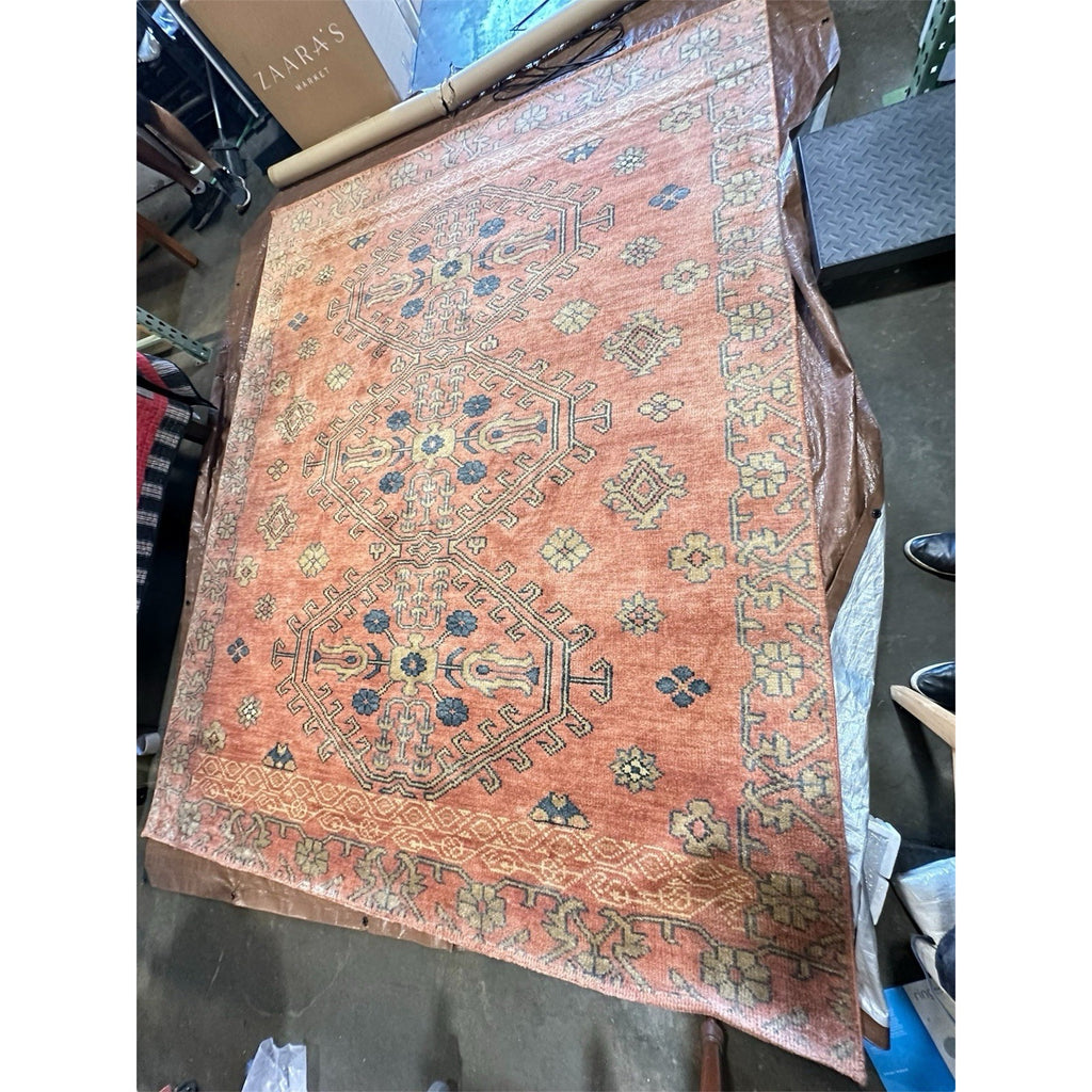 Oakmont Hand-Knotted Wool Rug (9’x12’)-Terracotta Red