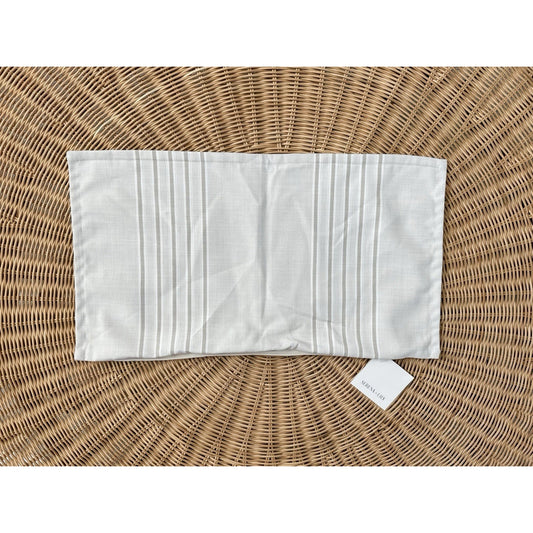 Perennials Lake Stripe Pillow Cover (12”x21”)-Sand/Bark Beige