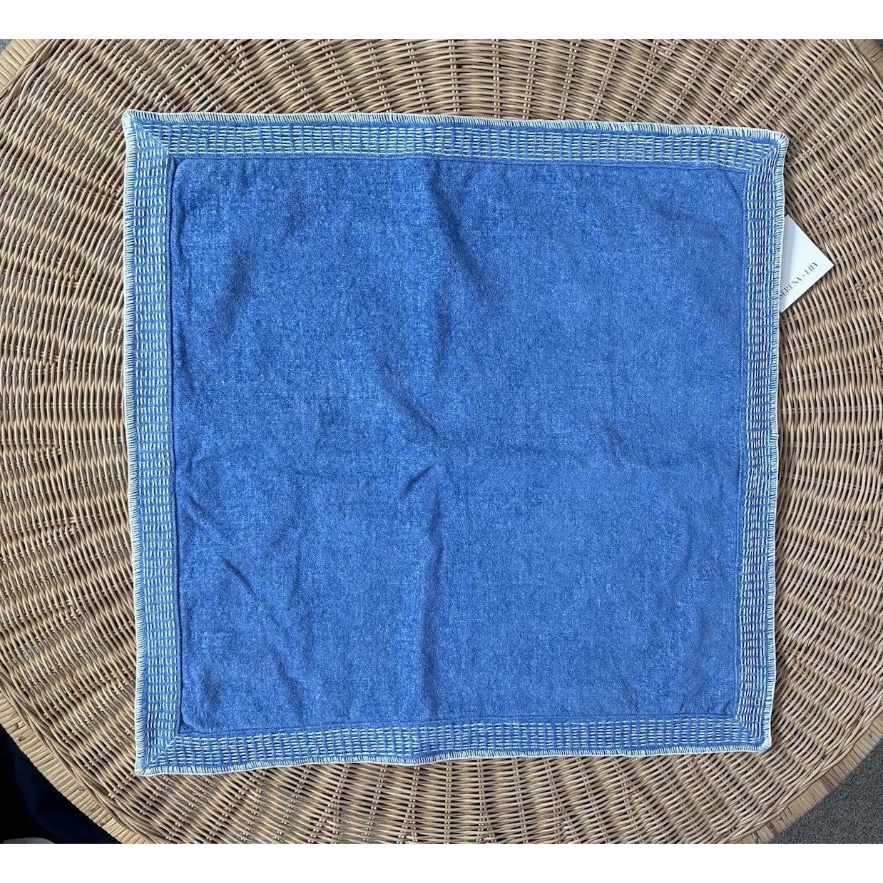 Linen Chenille Pillow Cover (22” SQ)-French Blue