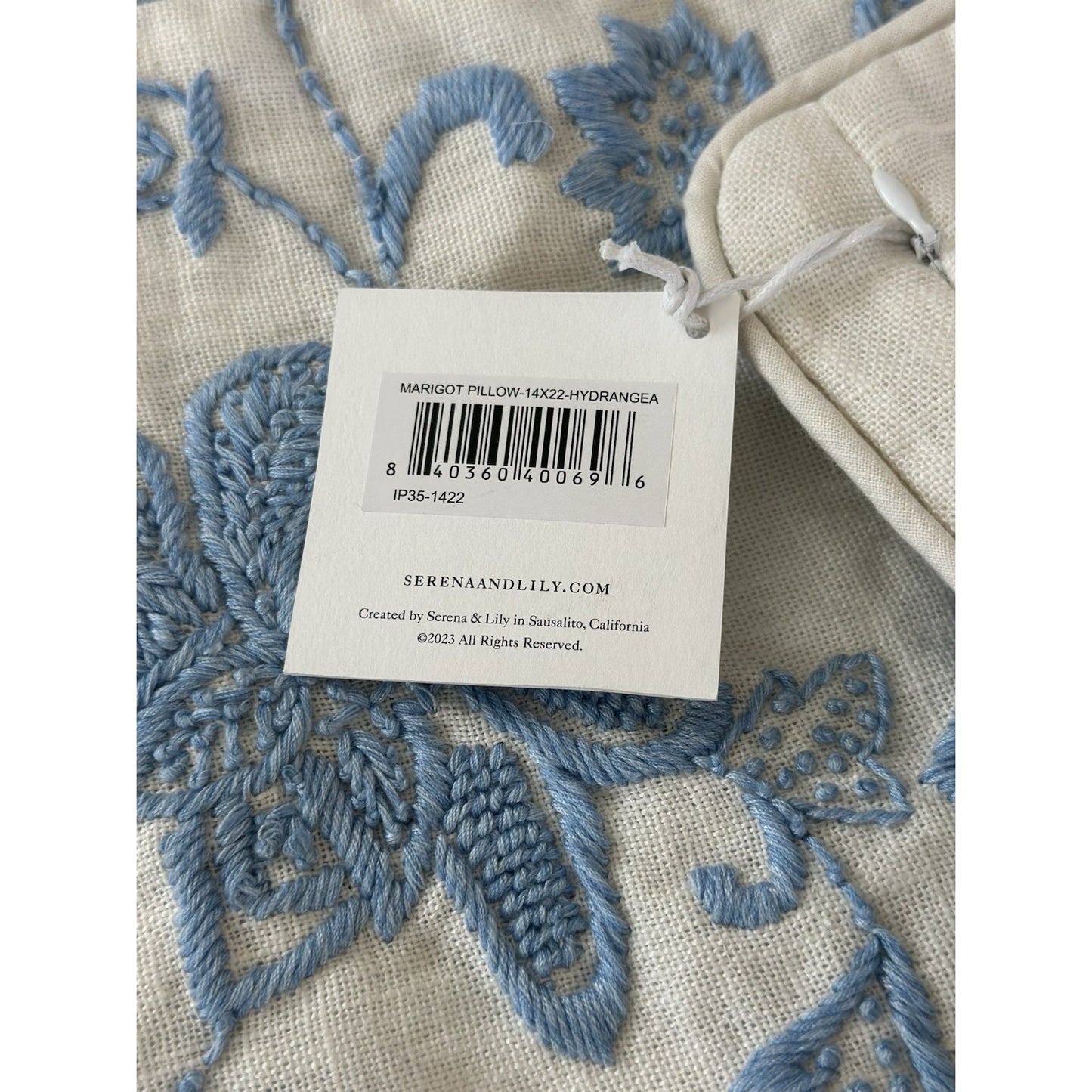 Marigot Pillow Cover (14”x22”)-Hydrangea Blue