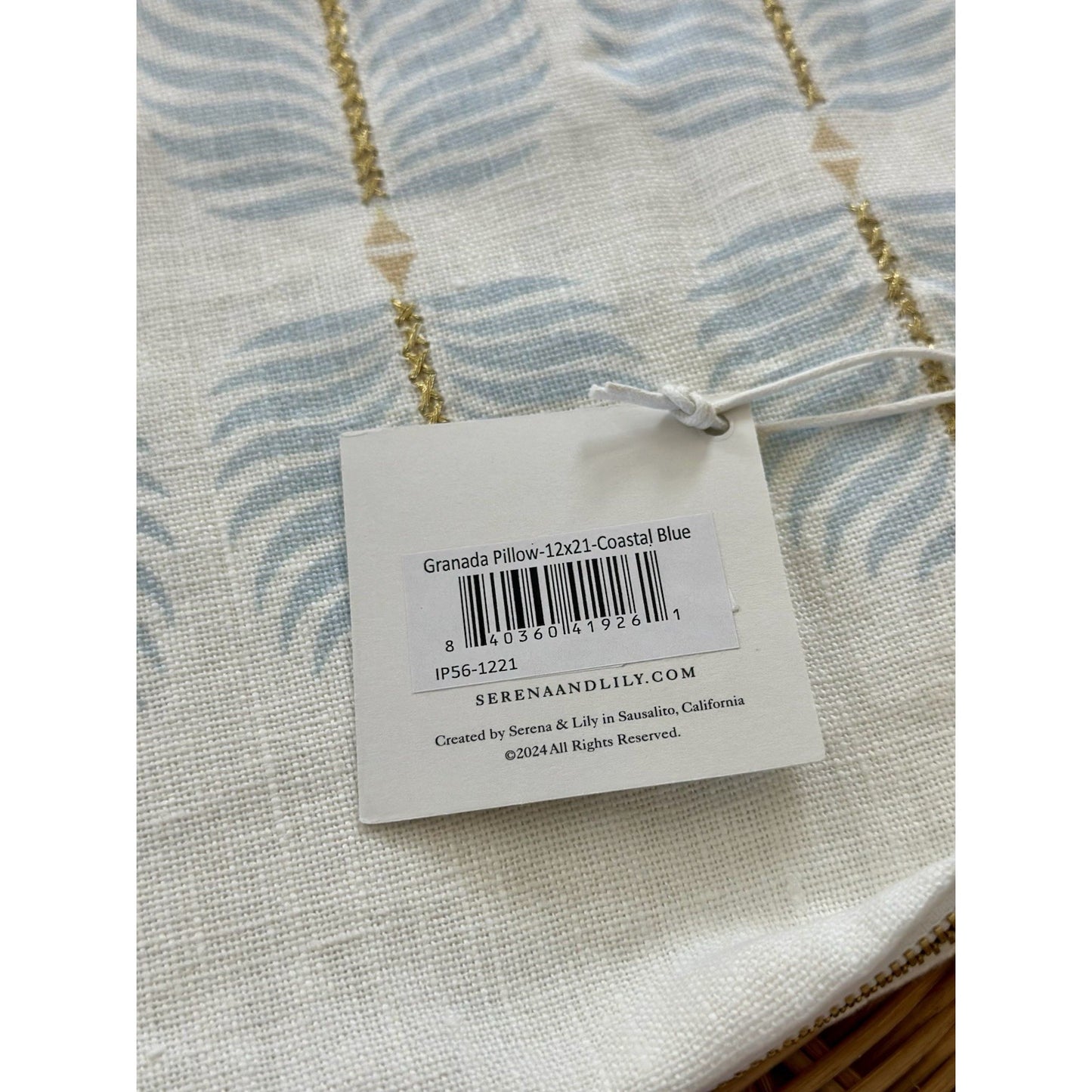 Granada Pillow Cover (12”x21”)-Coastal Blue