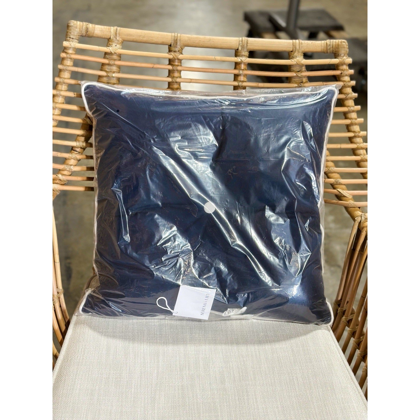 Sunbrella Lido Outdoor Pillow (20” SQ)-Navy Blue