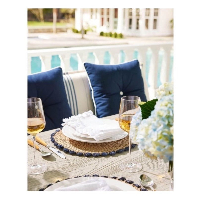 Sunbrella Lido Outdoor Pillow (20” SQ)-Navy Blue