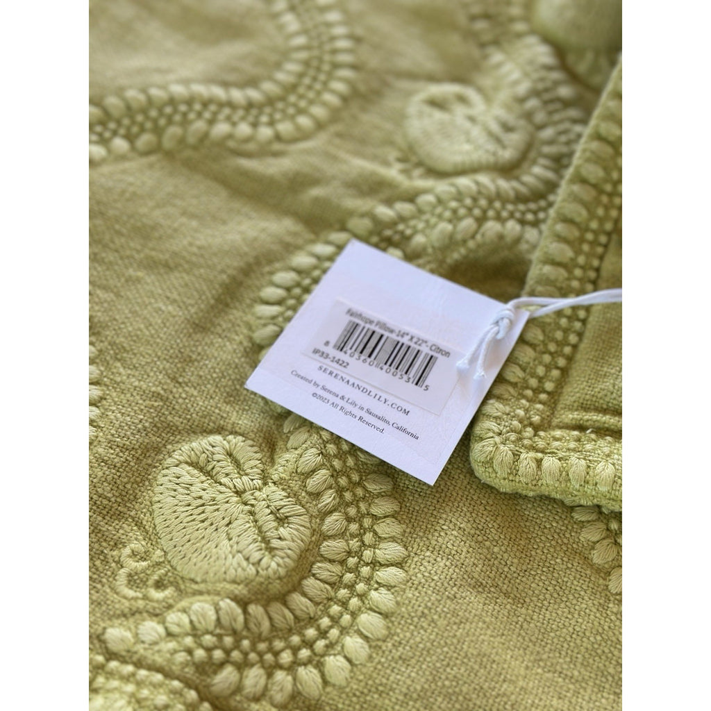 Fairhope Pillow Cover (14”x22”)-Citron Green