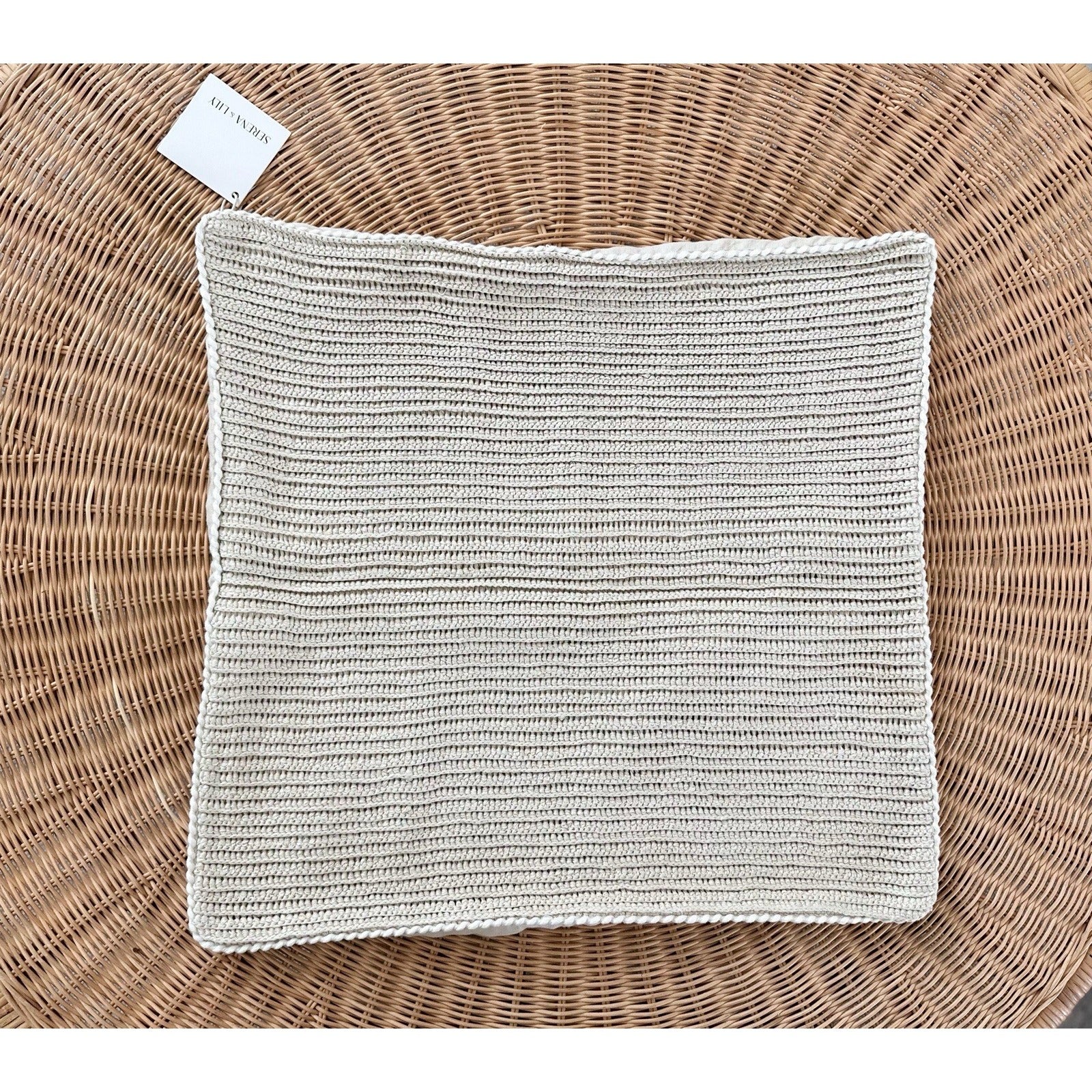 Tidal Pillow Cover (22” SQ)-Sea Salt Beige - The Home Decor Outlet